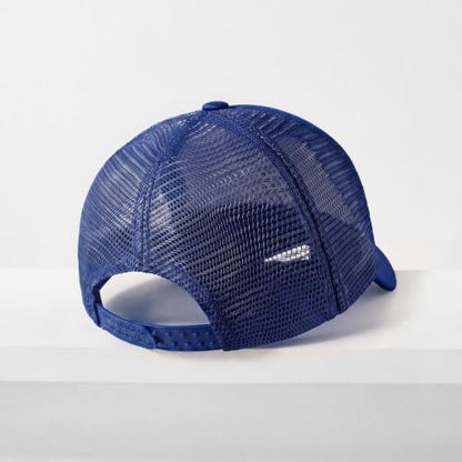 CHOK.LIDS Blank Foam Trucker Hat, Retro Mesh Rope Snapback Cap, Men Women - color: Curved Brim (Royal)