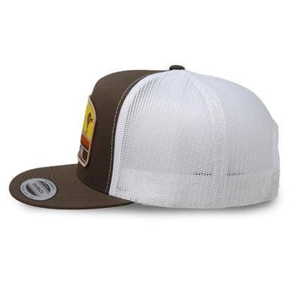 Red Dirt Hat Company Wildlife Hat | 5-Panel Western Adjustable Snapback Cap - color: Open Plains - Brown/White