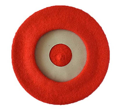 Kids Girls Boys Solid Color Classic French Style Beret Beanie Hat - color: Red