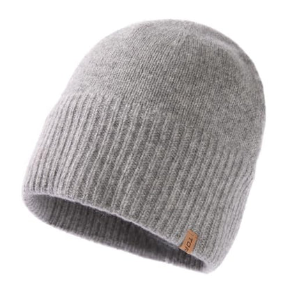 TOP-EX PolarWool Merino Wool Beanie with Soft Polartec Fleece Lining - color: Lightgrey, size: Medium-Large