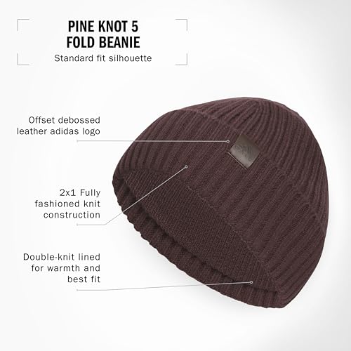 adidas Men's Pine Knot Fold Beanie - color: Shadow Brown