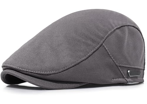 Newsboy Hats for Men Flat Cap Adjustable Irish Cabbie Ivy Driving Hunting Hat - color: Gray