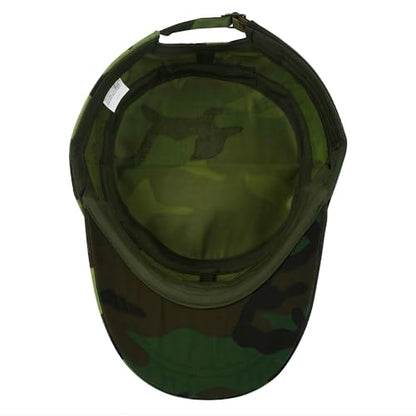 Cadet Army Cap for Men Women Military Adjustable Unisex Flat Top Hat - color: Camo White
