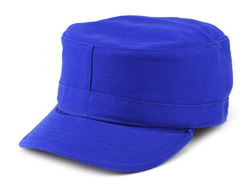 NYFASHION101 Fashionable Solid Color Unisex Fitted Army Military Cadet Cap - color: Royal, size: X-Large
