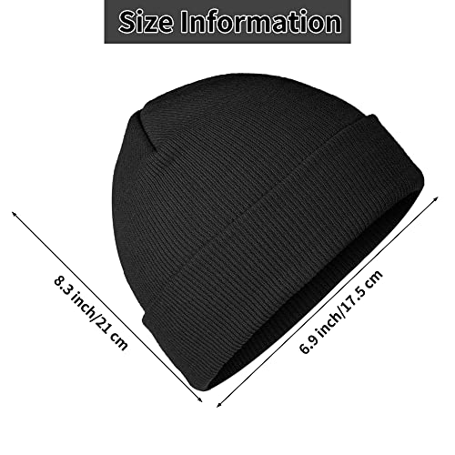 Cooraby 3 Pack Unisex Winter Skull Cap Beanies Knitted Cuff Hats Caps Roll-up Edge Beanie Hats for Men Women Outdoors - color: Black