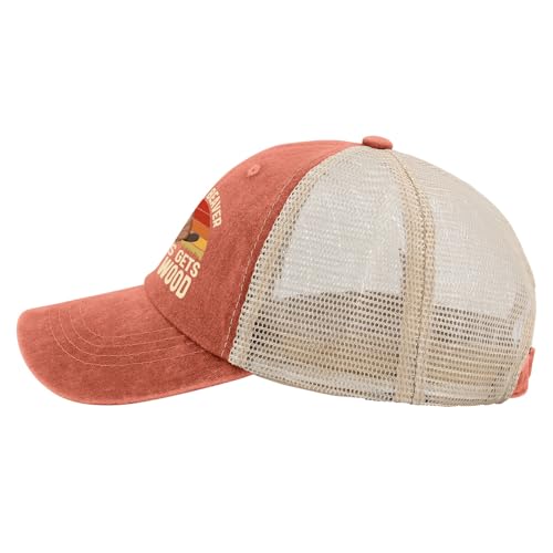 A Clean Beaver Always Gets More Wood Trucker Hats - Women's & Men's Funny Dad Hats - Perfect Birthday Gifts - color: Orange