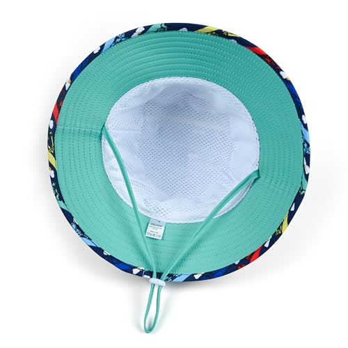 jerague Baby Toddler Kids Sun Hat for Boys Girls Print Adjustable Summer Bucket Cap UPF 50+ Protective - color: Engineering Vehicle, size: 0-12 Months