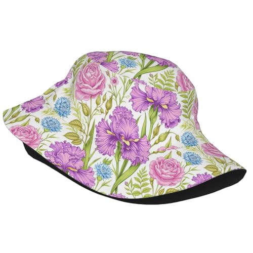 Bucket Hat Unisex for Men Women Cute Funny Fashion Fishing Hat Trippy Art Casual Fisherman Cap - color: Flower2