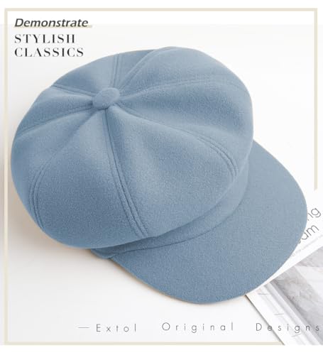 Sumolux Women Beret Newsboy Hat French Cap Classic Winter - color: Denim Blue