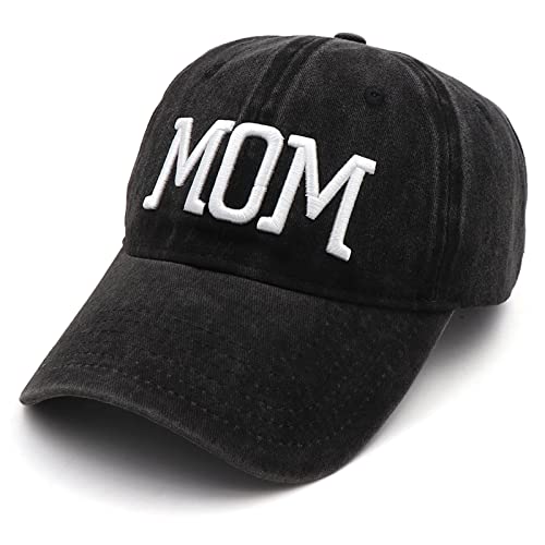 Mom and Dad Hats Fathers Day Mom Dad Gifts Hat Embroidered Adjustable Baseball Caps New Parents Gifts for Couples - color: Black Mom Hat and Black Dad Hat