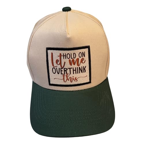 Popfizzy Funny Hats for Men and Women, Fun Adult Baseball Cap, Funny Birthday Gifts for Women and Men, Cool Dad Hat Gift Idea - color: Overthink This (Green)
