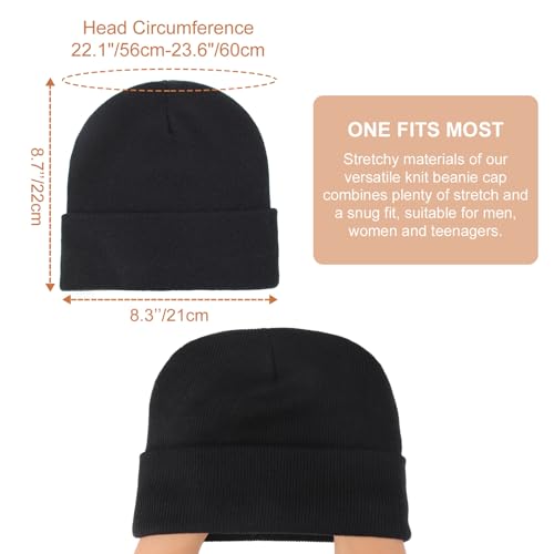 DRESHOW Winter Beanie for Women Men Fleece Lined Slouchy Knit Thick Beanies - color: 1 Pack Knit Beanie Hat: Black