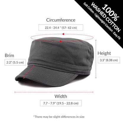 The Hat Depot Cadet Military Army Baseball Cap Tie Dye & Washed Cotton Basic & Distressed Cadet Brushed Cotton Cap - color: 1. Basic - Black