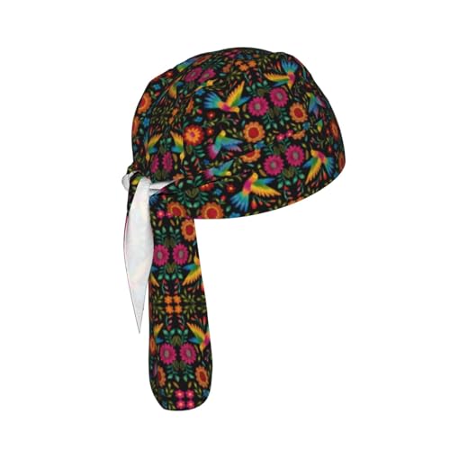 Do Rag Skull Cap Breathable Cycling Cap Adjustable Headscarf Helmet Liner for Men Women - color: Mexican Flower