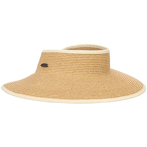 Panama Jack Women's Sun Hats - Paper Braid Straw, Assorted Styles - color: Natural Roll Up Sun Visor