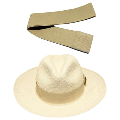 Gamboa Hatbands for Panama Hat Ribbon Hatband Cowboy Hats - color: Soft Beige, size: Small