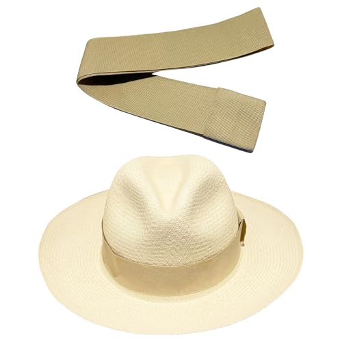 Gamboa Hatbands for Panama Hat Ribbon Hatband Cowboy Hats - color: Soft Beige, size: Large