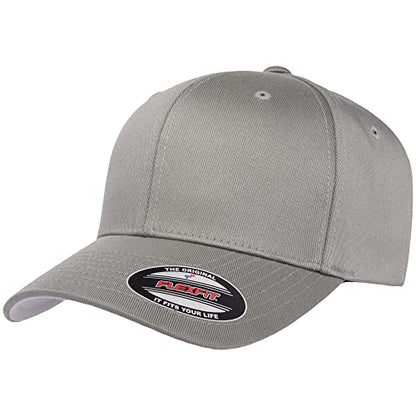 Flexfit Wooly Combed 6-Panel Structured Baseball Cap | Stretch Fitted - color: Grey, size: Large-X-Large