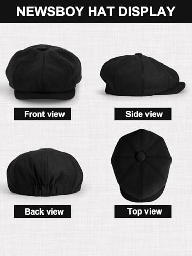 Senker Fashion 2 Pieces Newsboy Cap for Men - color: Coffe Black