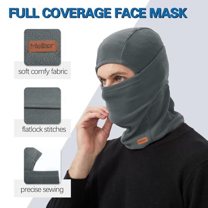 Winter Balaclava Ski Mask for Men Women - Windproof Thermal Face Mask for Snowboard Cycling Running for Cold Weather - color: Dark Grey