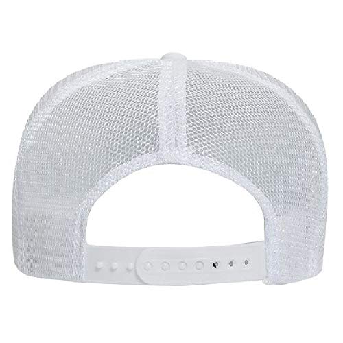 OTTO Polyester Foam Front 5 Panel High Crown Mesh Back Trucker Hat - color: White