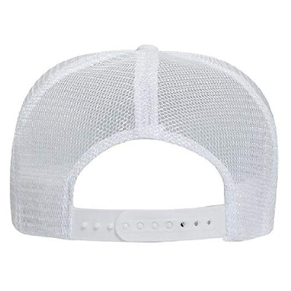 OTTO Polyester Foam Front 5 Panel High Crown Mesh Back Trucker Hat - color: White