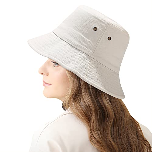 Unisex Bucket Hat Summer UPF 50+ Sun Protection Outdoor Beach Fishing Travel Hiking Hat - color: White