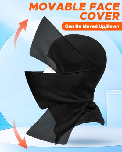 Balaclava Face Ski Mask with Movable Design for Men Women-Fleece Winter Face Covering for Cold Weather Skiing Outdoor Work - color: White
