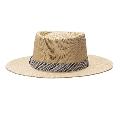 Dockers Men's Straw Fedora and Panama Hat - color: Navy Gambler, size: Large-X-Large