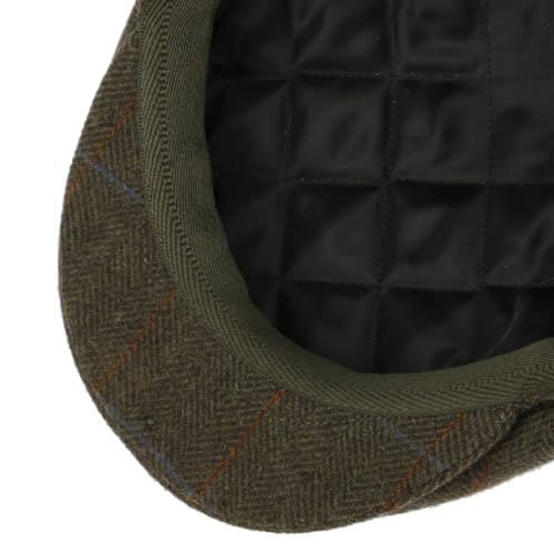 Lipodo Flat Cap with Checked Pattern Women/Men | Made in Italy - color: Olive, size: 6 3/8