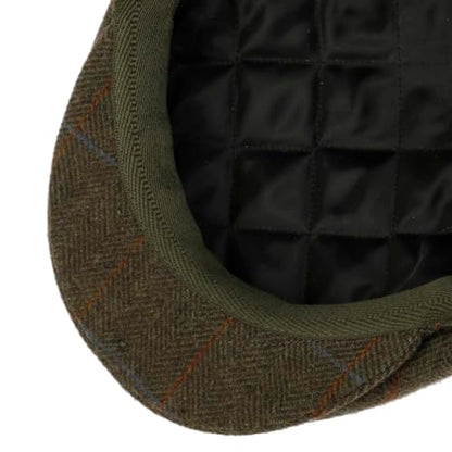 Lipodo Flat Cap with Checked Pattern Women/Men | Made in Italy - color: Olive, size: 6 5/8