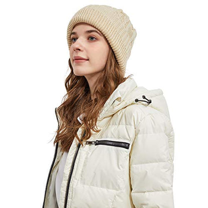 Surblue Unisex Trendy Beanie Warm Oversized Chunky Cable Knit Slouchy Woolen Hat - color: C-beige
