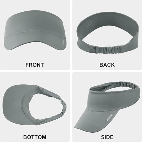 Sukeen Cooling Stretchy Sun Visor for Women Men UV Protection Cooling Hat - color: Dark Gray