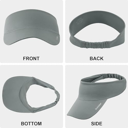 Sukeen Cooling Stretchy Sun Visor for Women Men UV Protection Cooling Hat - color: Dark Gray