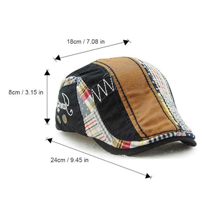 M MOACC Men Beret Hat Cotton Adjustable Newsboy Hats Cabbie Gatsby Cap Driving Flat Caps - color: Hat-t5-beige
