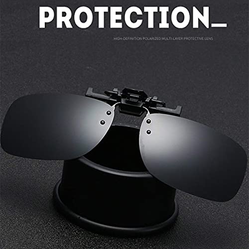 Clip on Flip up Polarized Lens For Prescription Glasses UV Protection Sunglasses (Clear lenses not Polarized) - color: Yellowbluegreyredsilver