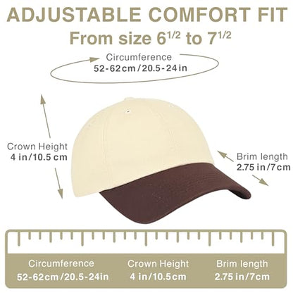 E BY ELIDAN Two Tone Dad Hat, Low Profile Baseball Cap - color: Stone Brown