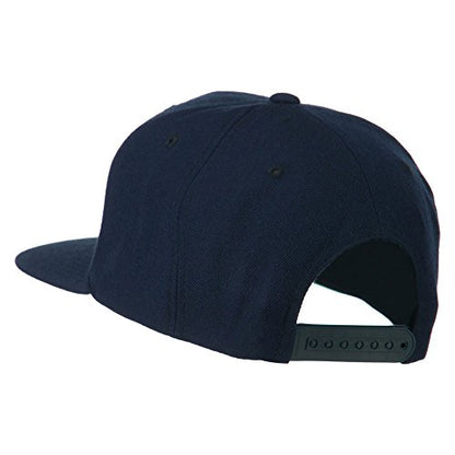 e4Hats.com Gold Lion Embroidered Wool Snapback Cap - color: Navy