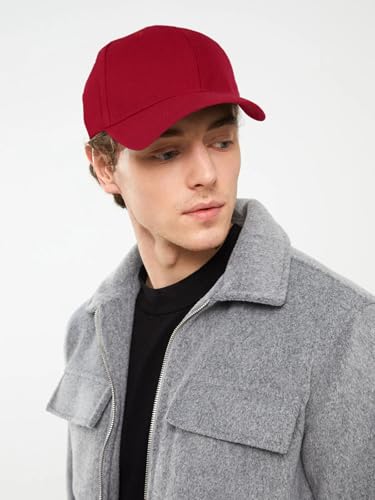 Edoneery Baseball Cap for Men and Women, Low Profile Washed Cotton Dad Hat - color: Red