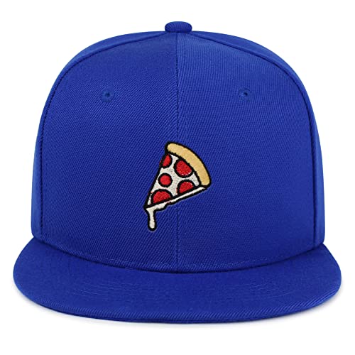 JPAK Pizza Hip-Hop Snapback Hat Embroidered Baseball Cap Foodie - color: 07. Blue