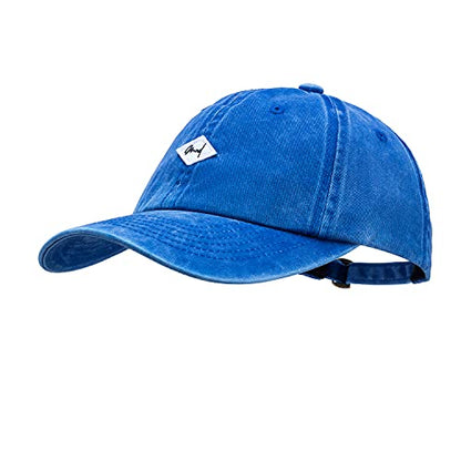 Croogo Unstructured Soft Baseball Cap Unisex 6 Panel Low Profile Dad Hat Adjustable Polo Trucker Hat Sun Cap for Daily Wear - color: Bc12-blue