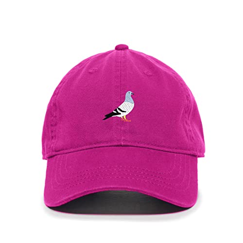 Pigeon Baseball Cap Embroidered Cotton Adjustable Dad Hat - color: Fuscha