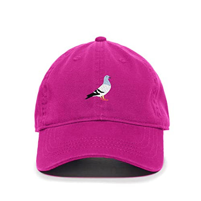 Pigeon Baseball Cap Embroidered Cotton Adjustable Dad Hat - color: Fuscha