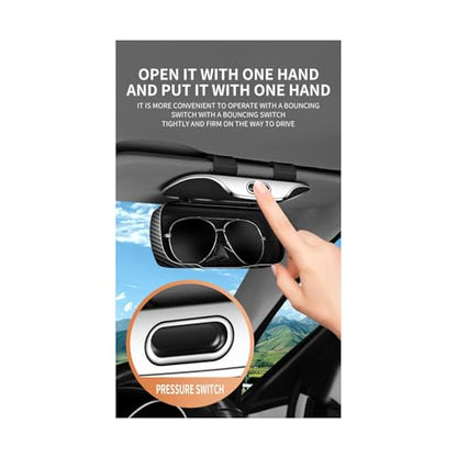 Sunglass Case for Car, Sunglass Holder Car Visor Clip,Car Sunglass Holder - color: Carbon Fiber Texture