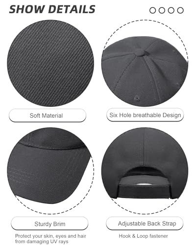 Handepo 24 Baseball Caps Adjustable - color: Dark Gray