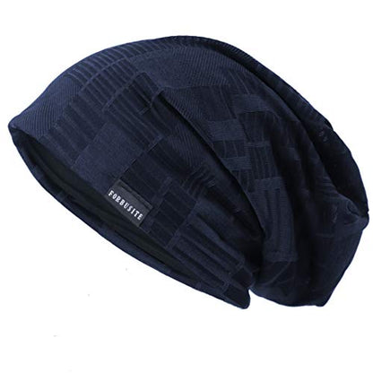 Ruphedy Men Slouchy Beanie Summer Long Oversize Thin Lightweight Skull Cap B011h - color: B403-navy, size: One Size