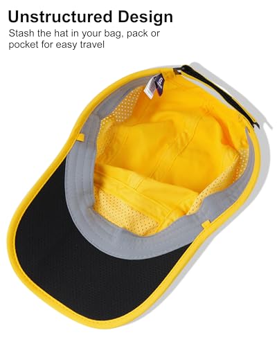 GADIEMKENSD Mens Folding Outdoor Hat Long Brim UPF 50+ Sun Protection - color: Folding Yellow