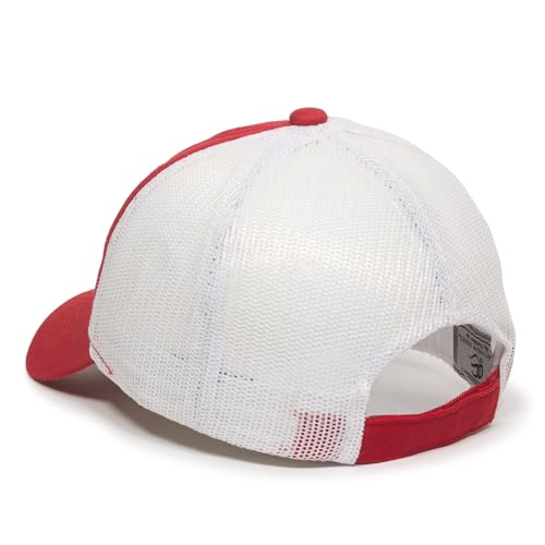 Outdoor Cap Garment Washed Meshback Cap - color: Red/White