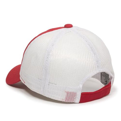 Outdoor Cap Garment Washed Meshback Cap - color: Red/White