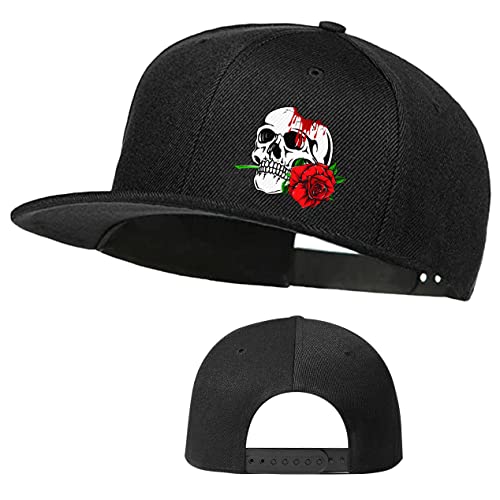 Skateboard Hat Snapback Hats for Men Flat Bill Hats for Boy Adjustable Baseball Cap for Teens Hip Hop Sports - color: Horror Skull